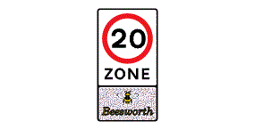 The number 20 inside a red outlined circle within a white rectangle with the word zone inside it
