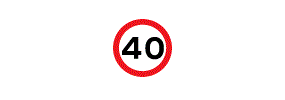 The number 40 inside a red outlined circle
