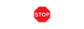 The word Stop inside a red octagon