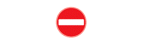 A white horizontal line inside a red circle