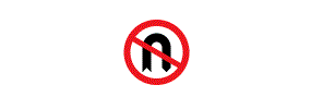 An upside down U with a red diagonal line through it inside a red outlined circle