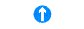 A white arrow pointing up inside a blue circle