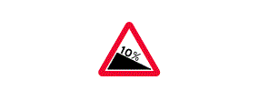 A black triangle with the measurement 10 percent sloping down along one edge inside a red outlined triangle