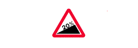 A black triangle with the measurement 20 percent sloping up along one edge inside a red outlined triangle