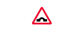 A picture of a bridge inside a red outlined triangle
